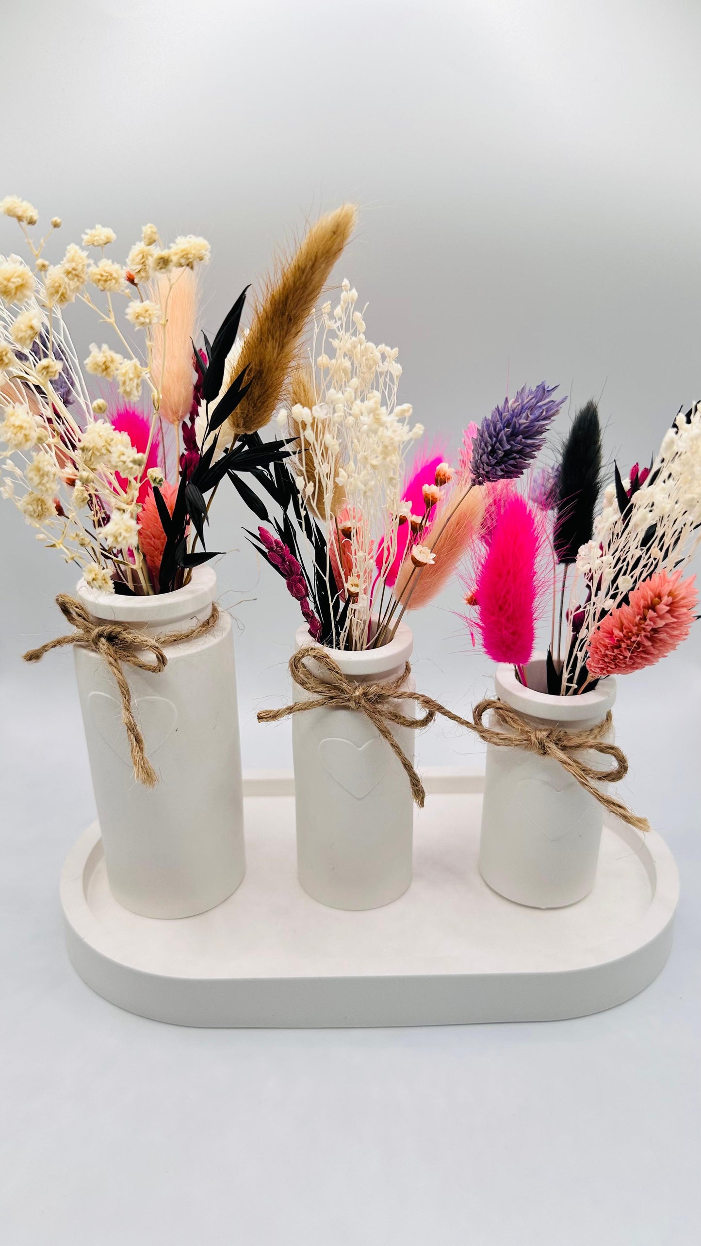 Keracraft Vasen mit Herzrelief in Weiß, 3er-Set Herzberg Craft