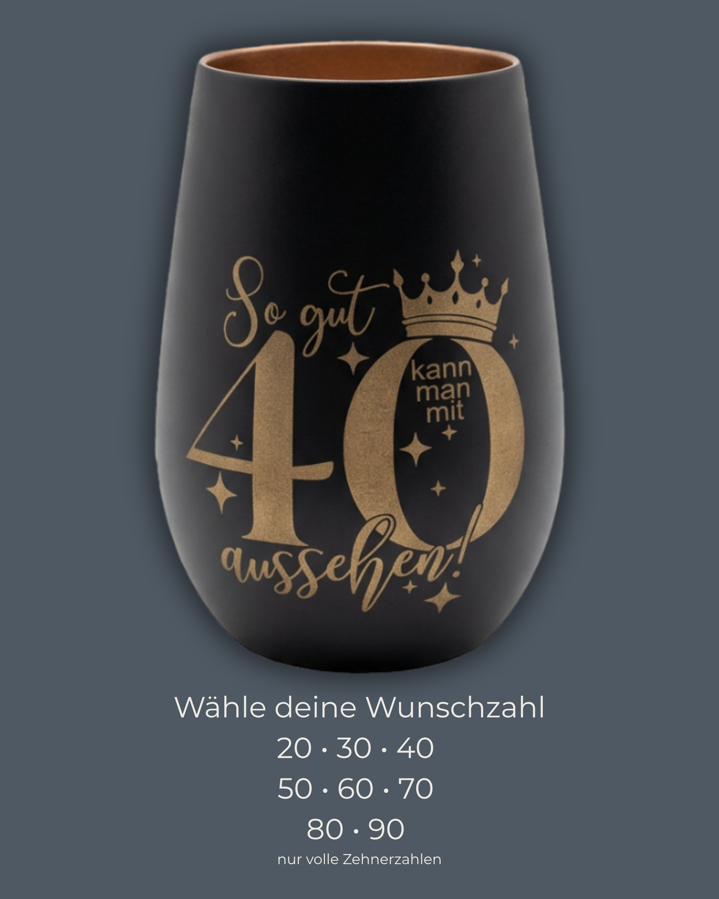 Geburtstagsglas mit Wunschzahl – So gut kann man aussehen