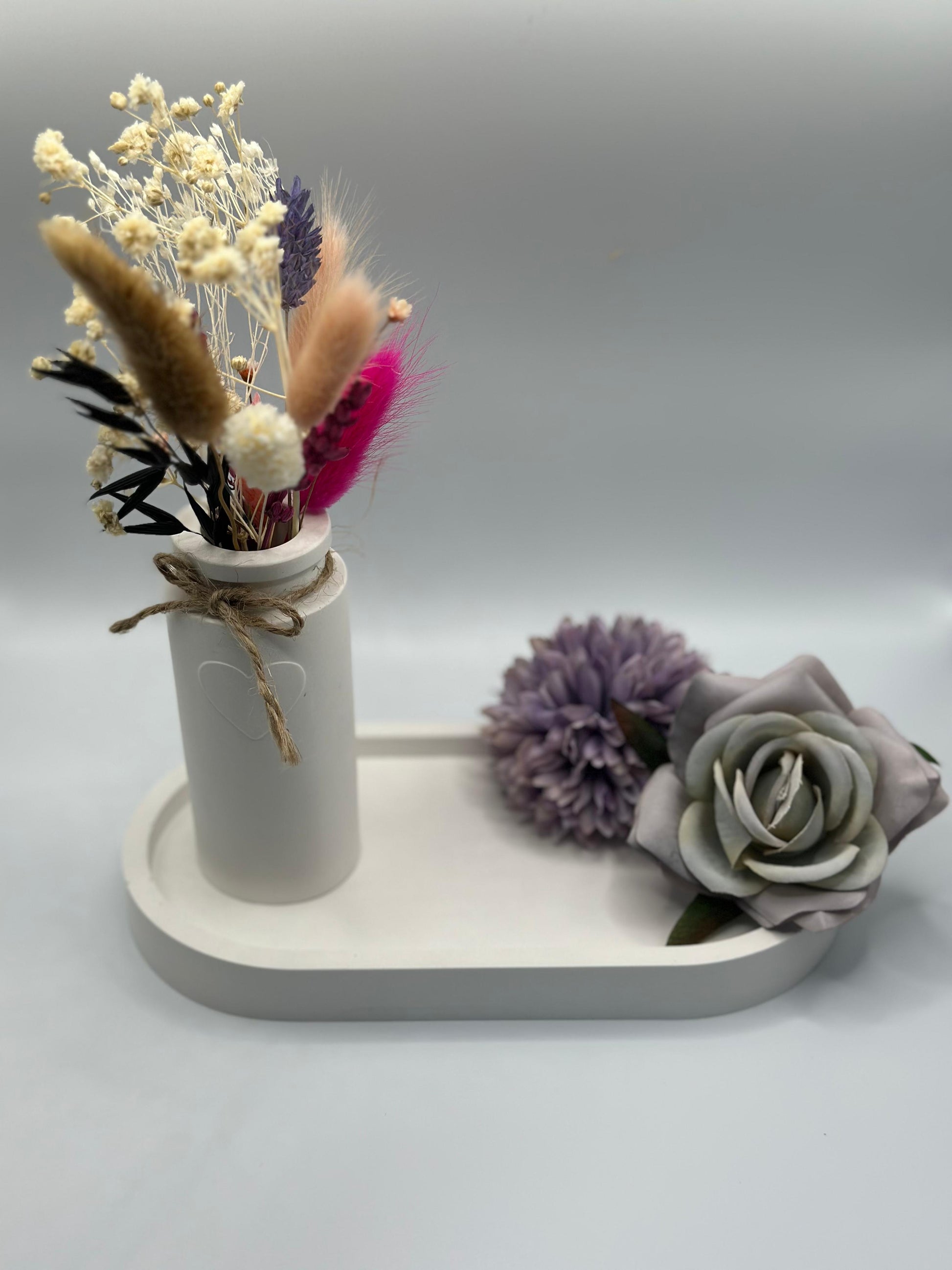 Dekotablett 18 cm aus Keracraft in ovaler Form Herzberg Crafts