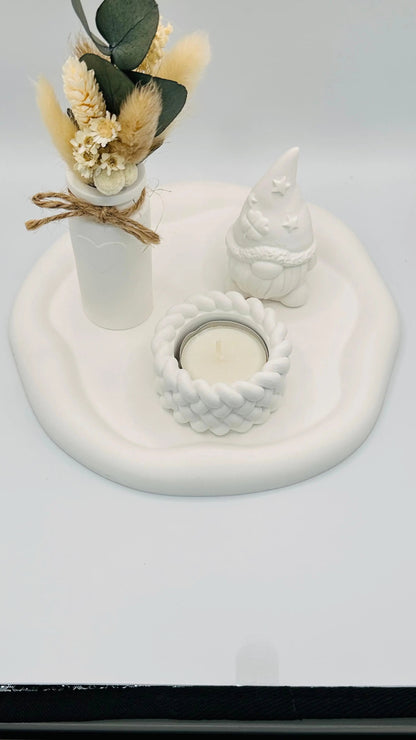 Keracraft Dekotablett mit unregelmäßigem Rand Herzberg Crafts