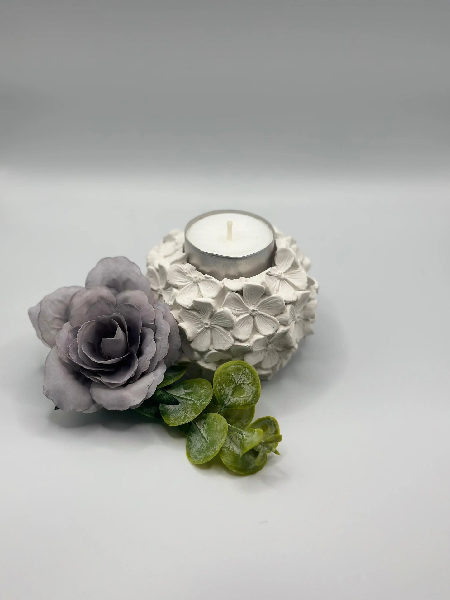 Keracraft Teelichthalter  mit Blumenmuster Herzberg Crafts