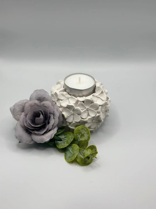 Keracraft Teelichthalter  mit Blumenmuster Herzberg Crafts