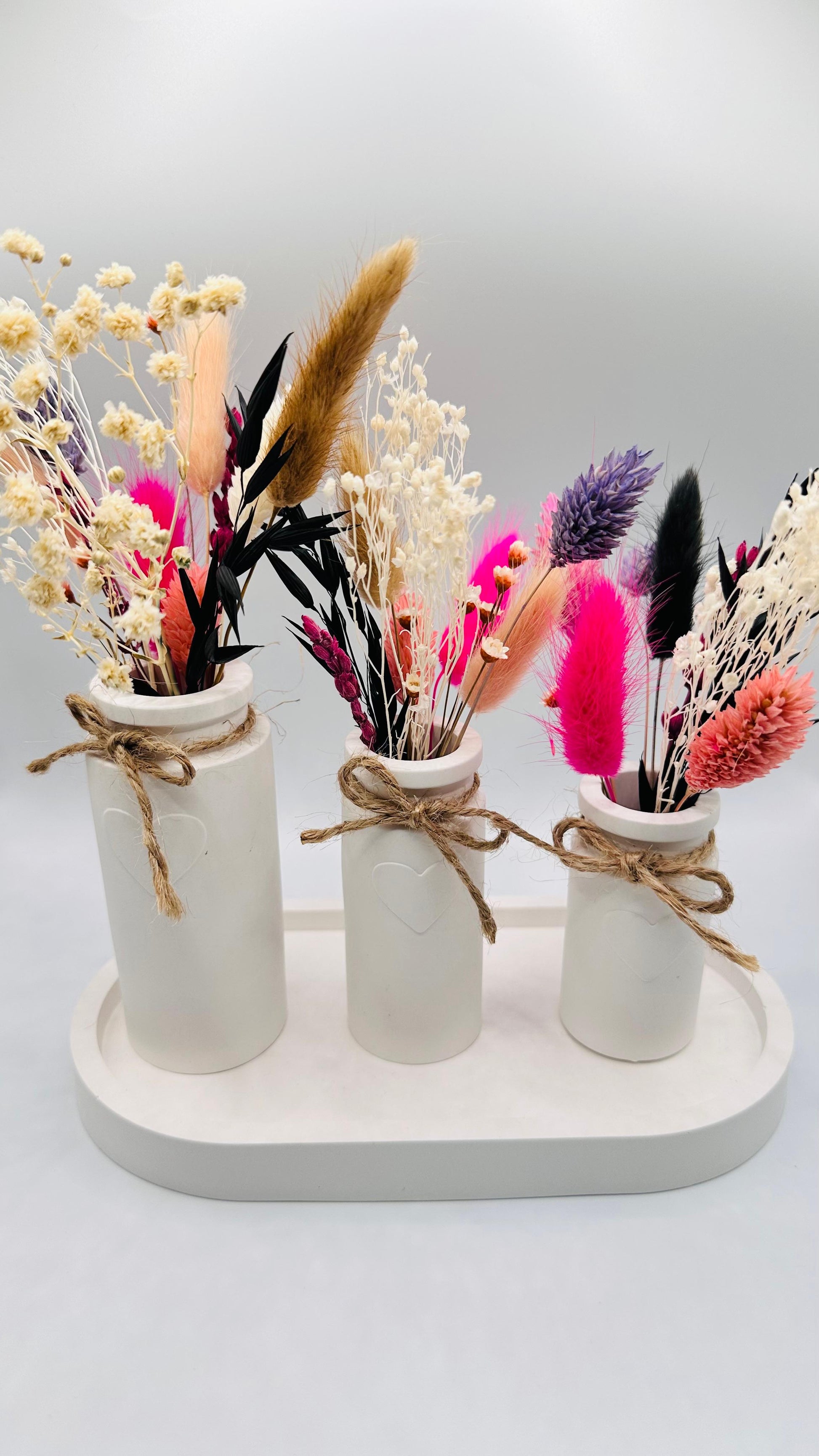 Keracraft Vasen mit Herzrelief in Weiß, 3er-Set Herzberg Craft